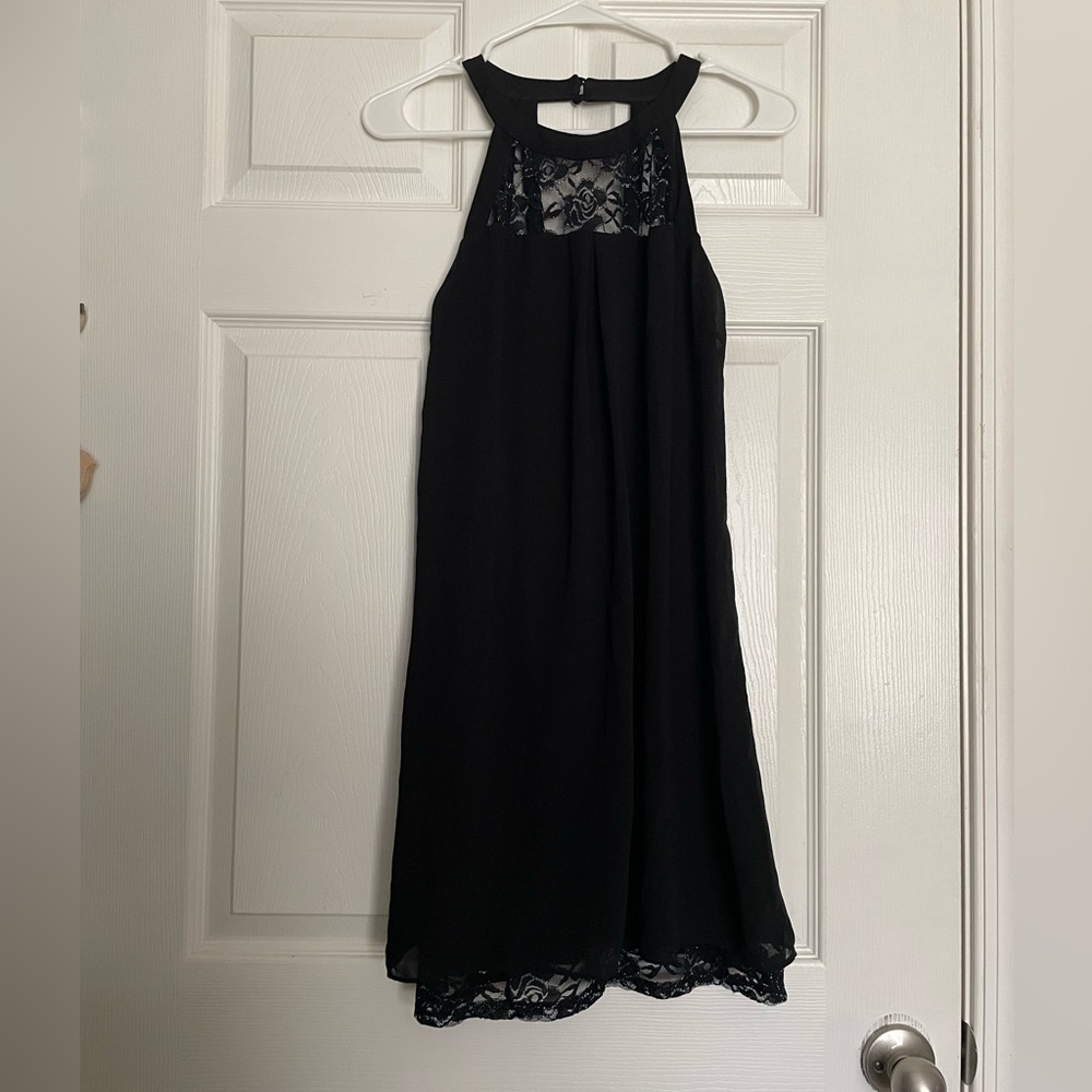 BCX Black Dress with Lace Accent size small